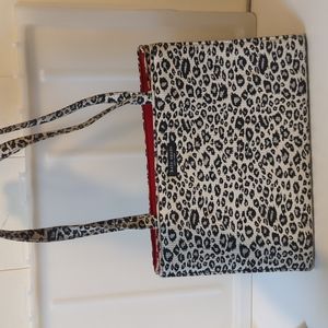 Vintage Kate Spade leopard handbag with red interior